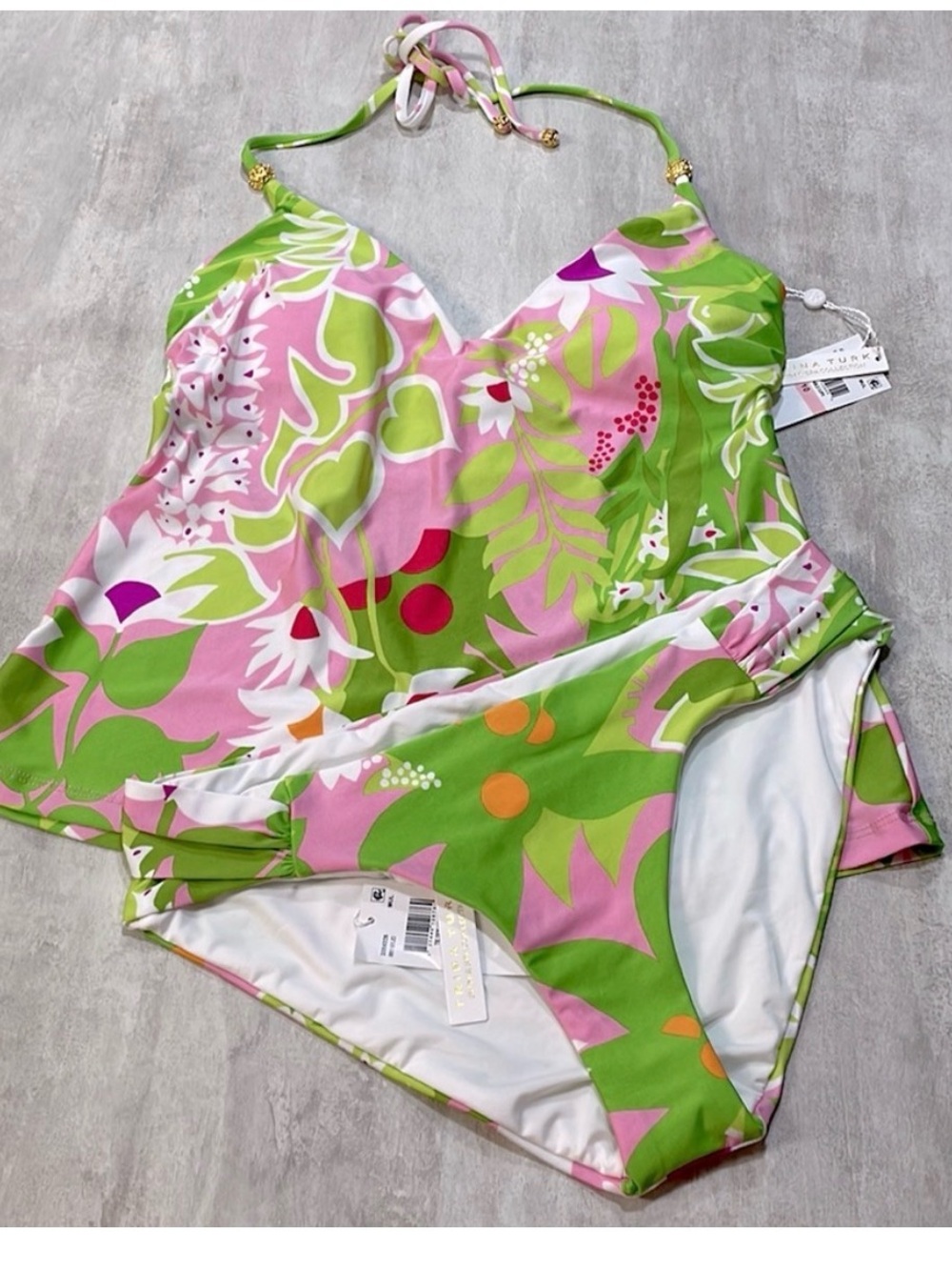 TRINA TURK Swimsuit Set LA PALMA Tankini + Hipster sz 10 - Picture 2 of 12
